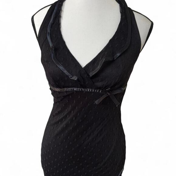 vintage 90's Black Lace Rampage made in USA Halter Dress small.‎ - Picture 4 of 8